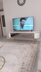 DESİNG TV SEHPA BEYAZ 140cm FULL ŞÖMİNELİ - Thumbnail