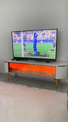 DESİNG TV SEHPA 170 CM BEYAZ FULL ŞÖMİNE